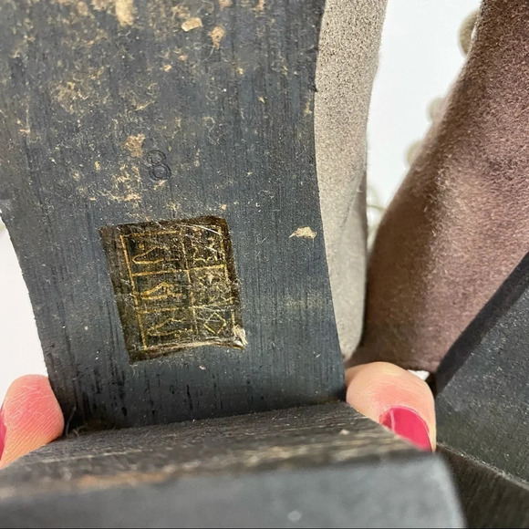 Jeffrey Campbell For Free People Cors Lace Up Suede Booties Heels Shoes Size 8 - Picture 15 of 16